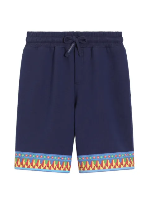 Dolce & Gabbana Kids Carretto-print fleece bermuda shorts