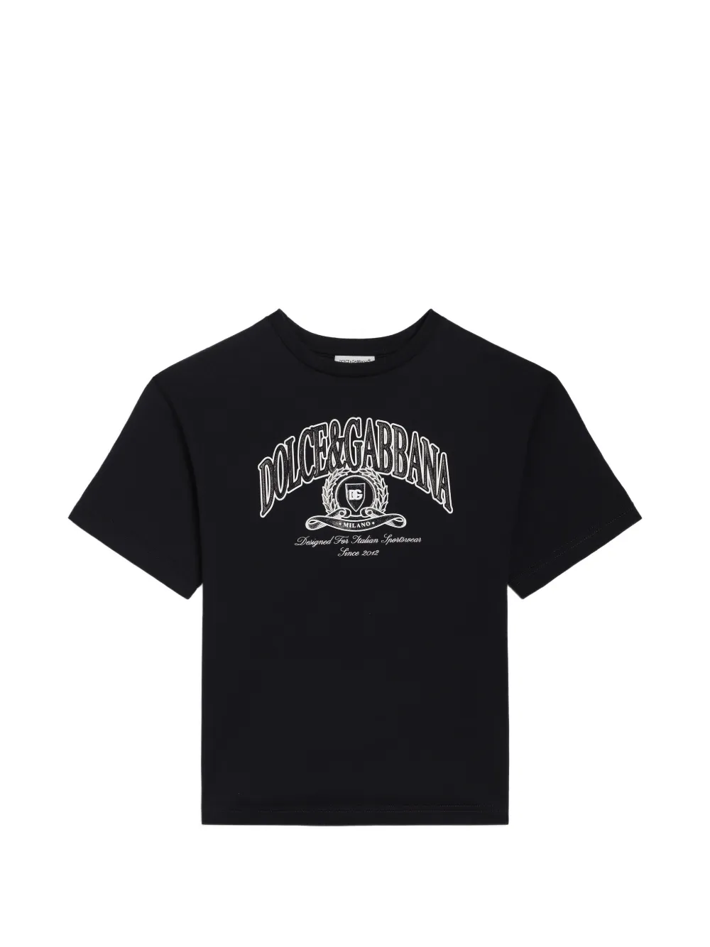 Dolce & Gabbana Kids T-shirt in jersey con logo - Blu