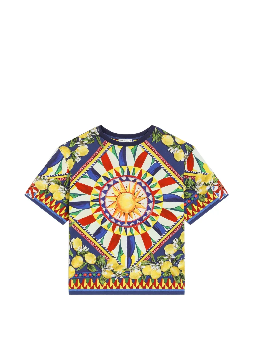 Dolce & Gabbana Kids T-shirt in jersey con stampa Carretto - Bianco