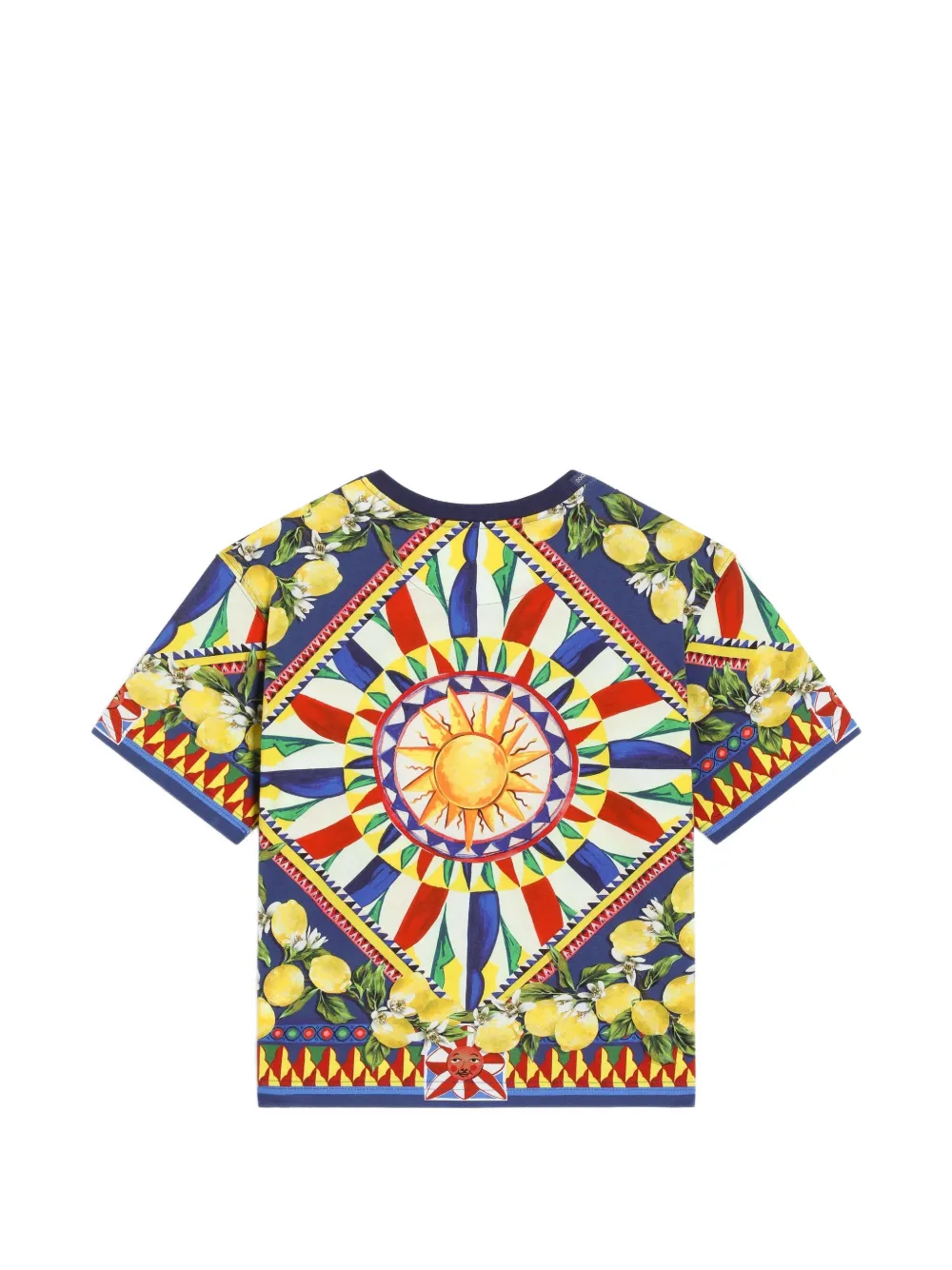 Dolce & Gabbana Kids Jersey T-shirt met Carretto-print Wit