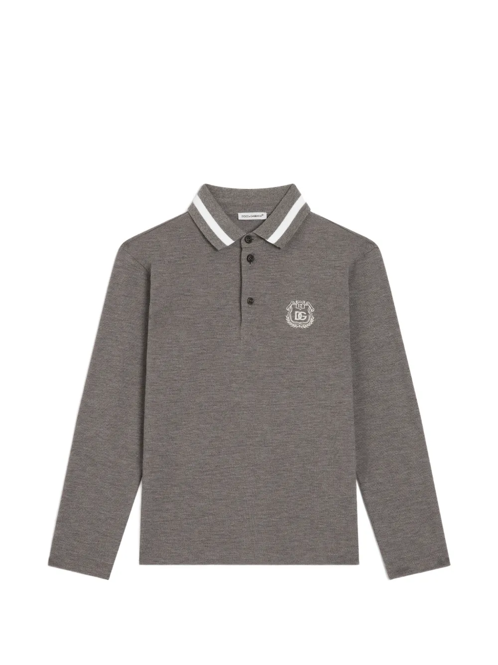 Dolce & Gabbana Kids Piqué-Poloshirt mit Logo - Grau