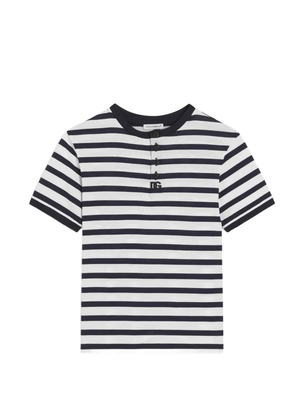 Dolce & Gabbana Kids T-shirt in jersey a righe Serafino - Bianco
