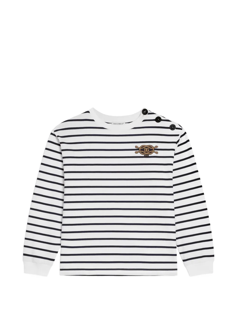 Dolce & Gabbana Kids T-Shirt aus gestreiftem Jersey - Weiß