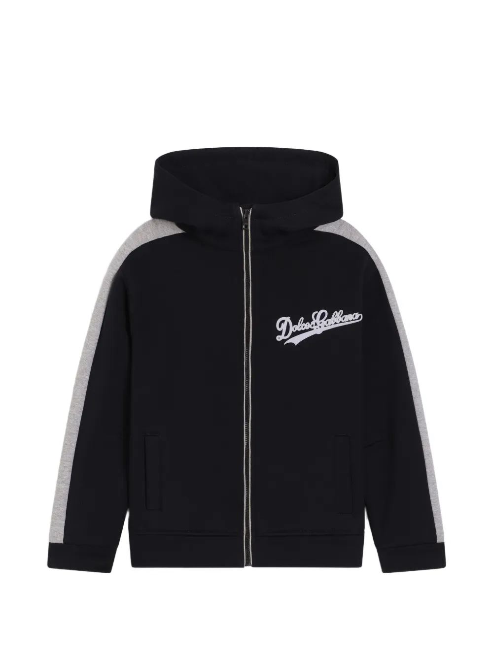 Dolce & Gabbana Kids Felpa in cotone con logo - Blu
