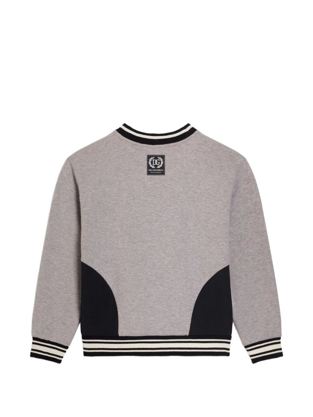 Dolce & Gabbana Kids Katoenen sweater met logo Grijs
