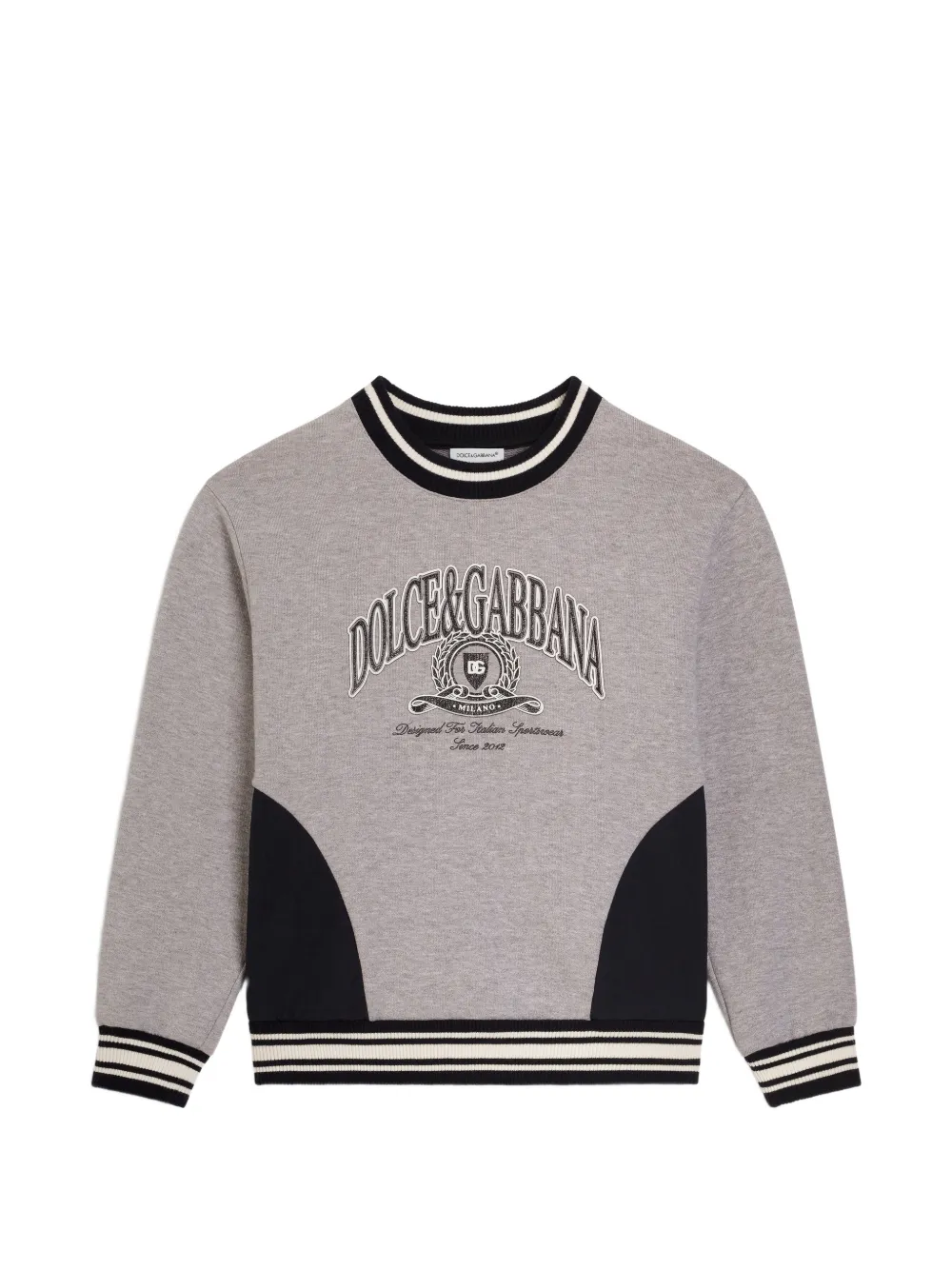 Dolce & Gabbana Kids Felpa in cotone con logo - Grigio