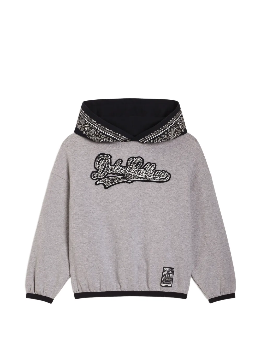Dolce & Gabbana Kids Felpa in cotone con logo - Grigio