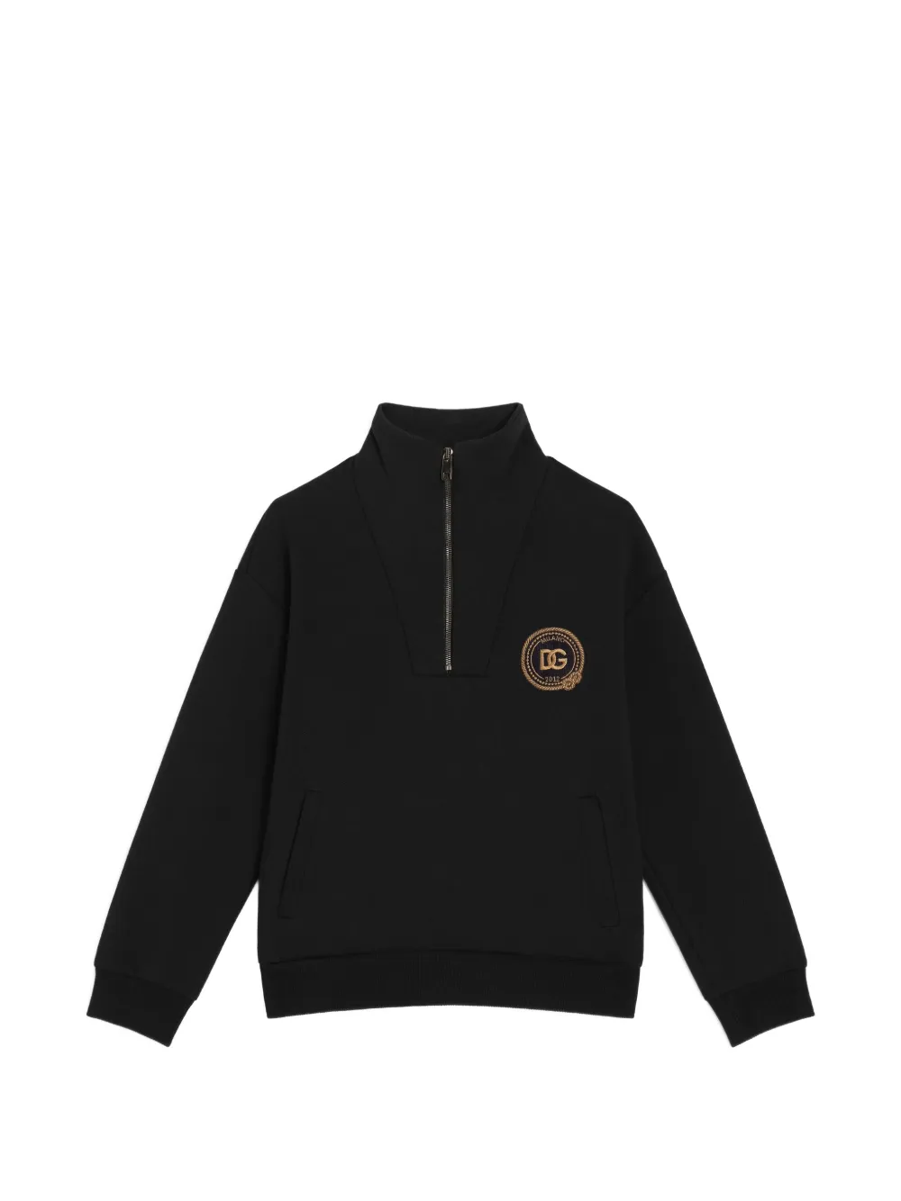 Dolce & Gabbana Kids Baumwoll-Sweatshirt mit Patch - Schwarz