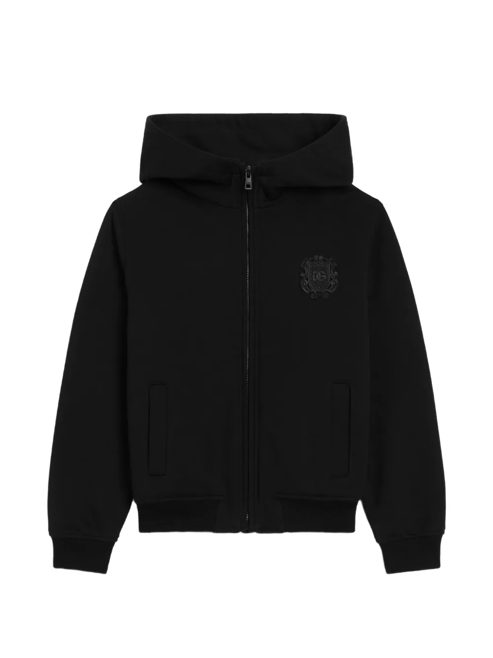 Dolce & Gabbana Kids cotton hooded sweatshirt with patch - Nero