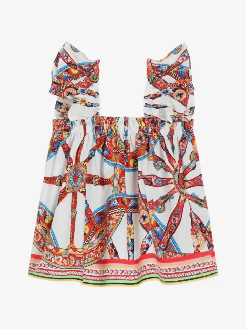 Dolce & Gabbana Kids top de popelina con estampado Carretto