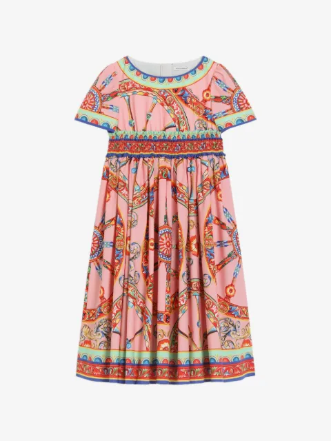 Dolce & Gabbana Kids Carretto-print poplin dress