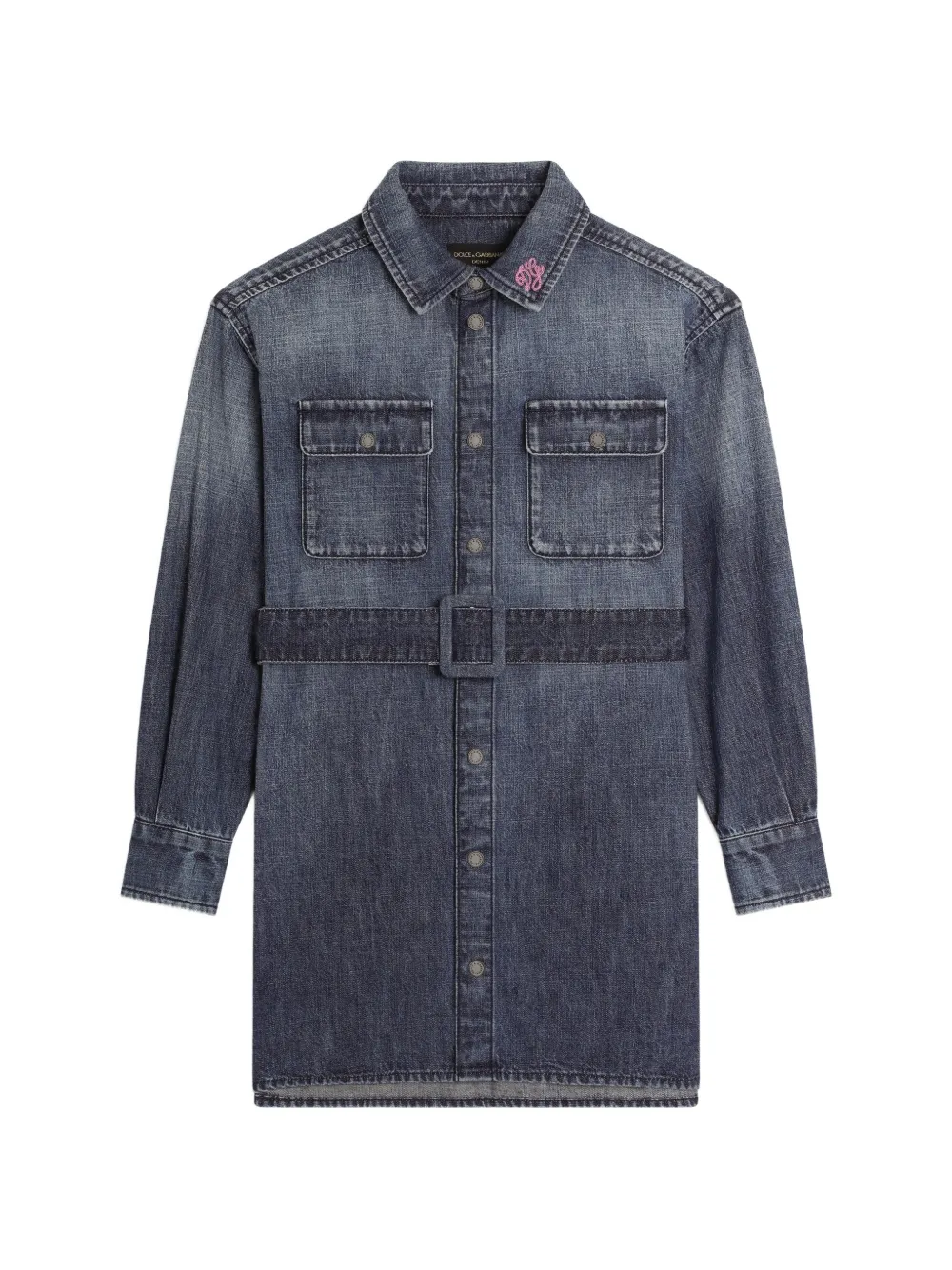 Dolce & Gabbana Kids long-sleeve denim dress - Blu