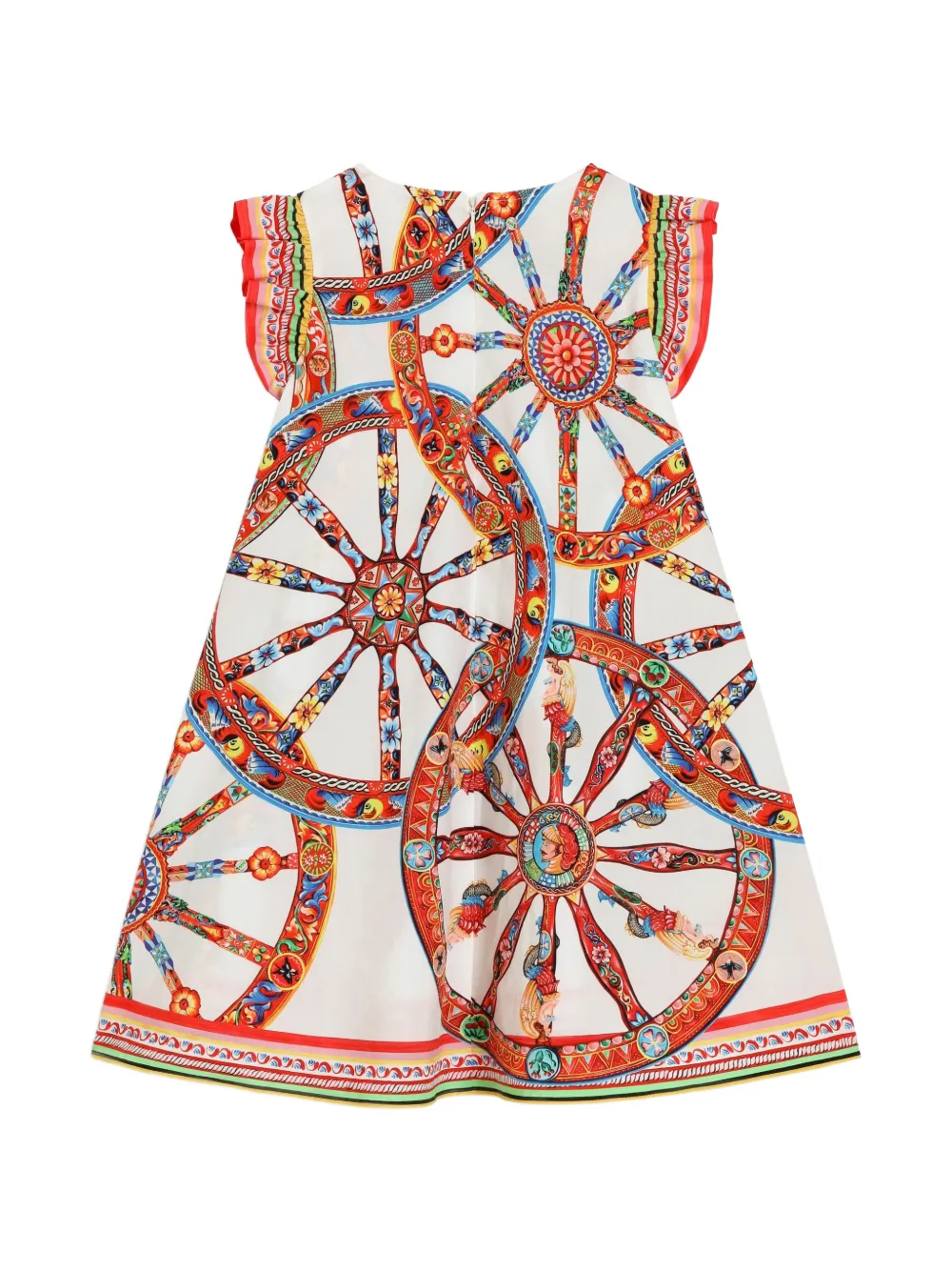 Dolce & Gabbana Kids Popeline jurk met print Wit
