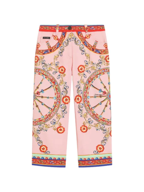Dolce & Gabbana Kids pantalones de mezclilla con estampado Carretto