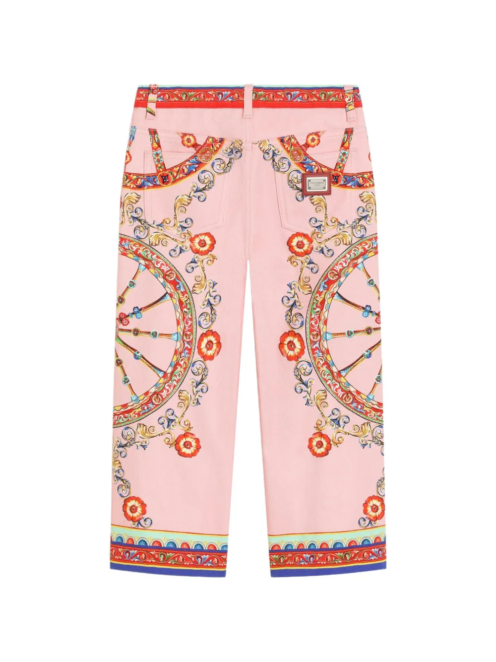 Dolce & Gabbana Kids Spijkerbroek met vijf zakken en Carretto-print Roze