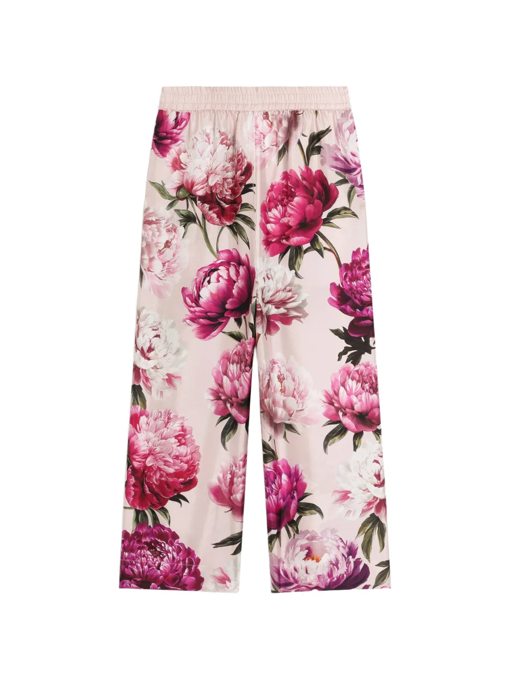 Dolce & Gabbana Kids Twill broek met pioen-print Roze