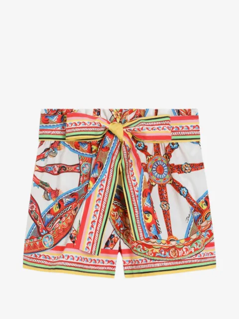 Dolce & Gabbana Kids Carretto-print poplin shorts