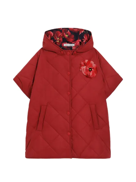 Dolce & Gabbana Kids quilted cape with patch