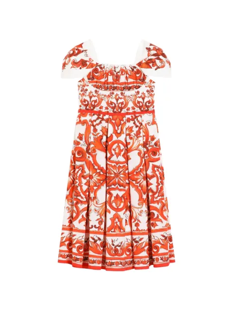 Dolce & Gabbana Kids Popeline jurk met print