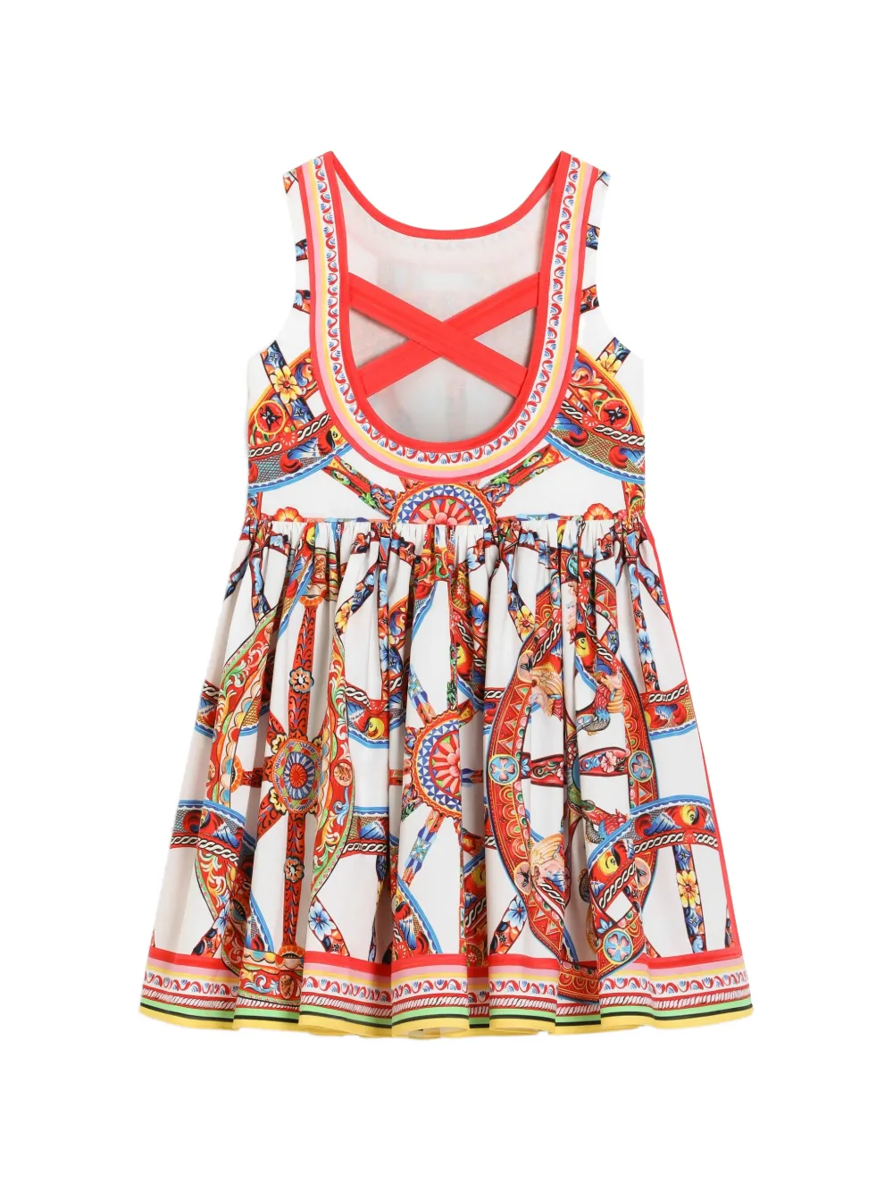 Dolce & Gabbana Kids Popeline jurk met print Roze