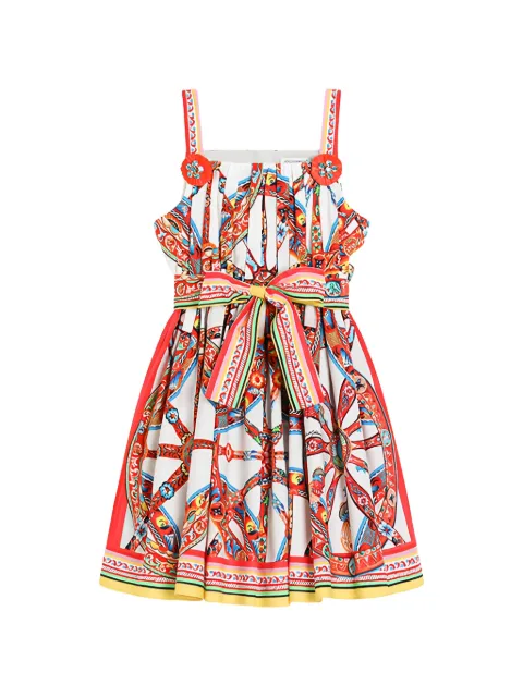 Dolce & Gabbana Kids Vestido com estampa Carretto