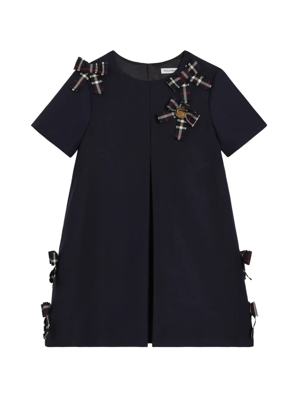 Dolce & Gabbana Kids Abito in crêpe di lana - Blu