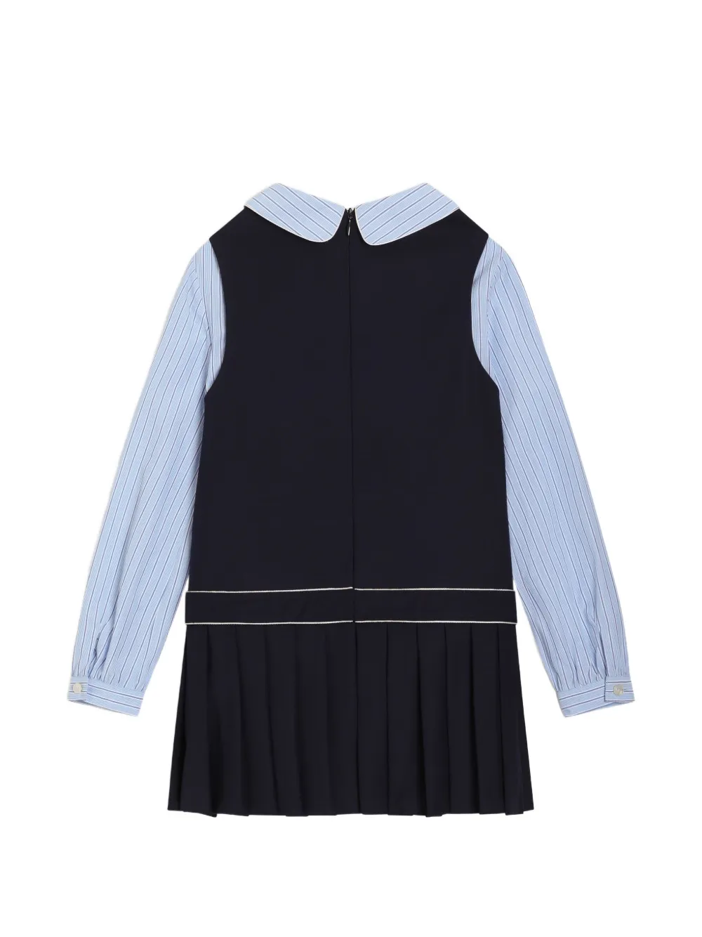 Dolce & Gabbana Kids Popeline crêpe jurk met patch Blauw