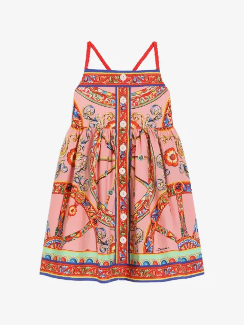 Dolce & Gabbana Kids Carretto-print poplin dress
