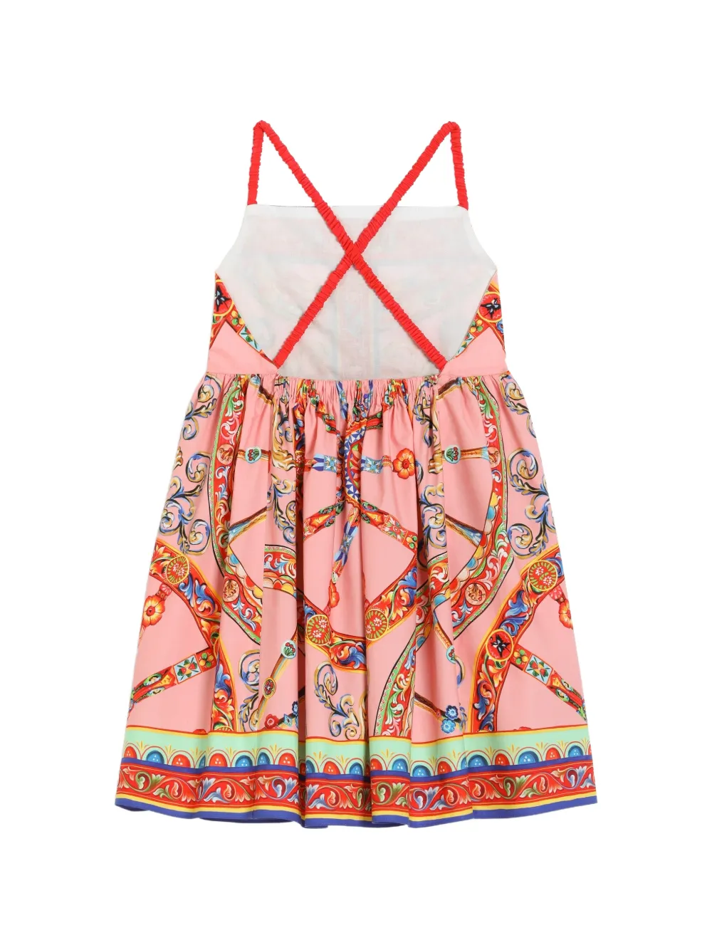 Dolce & Gabbana Kids Popeline jurk met print Roze