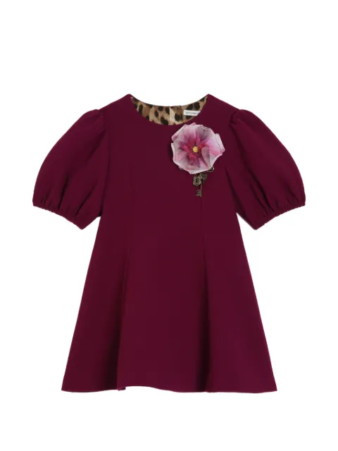 Dolce & Gabbana Kids floral-brooch dress