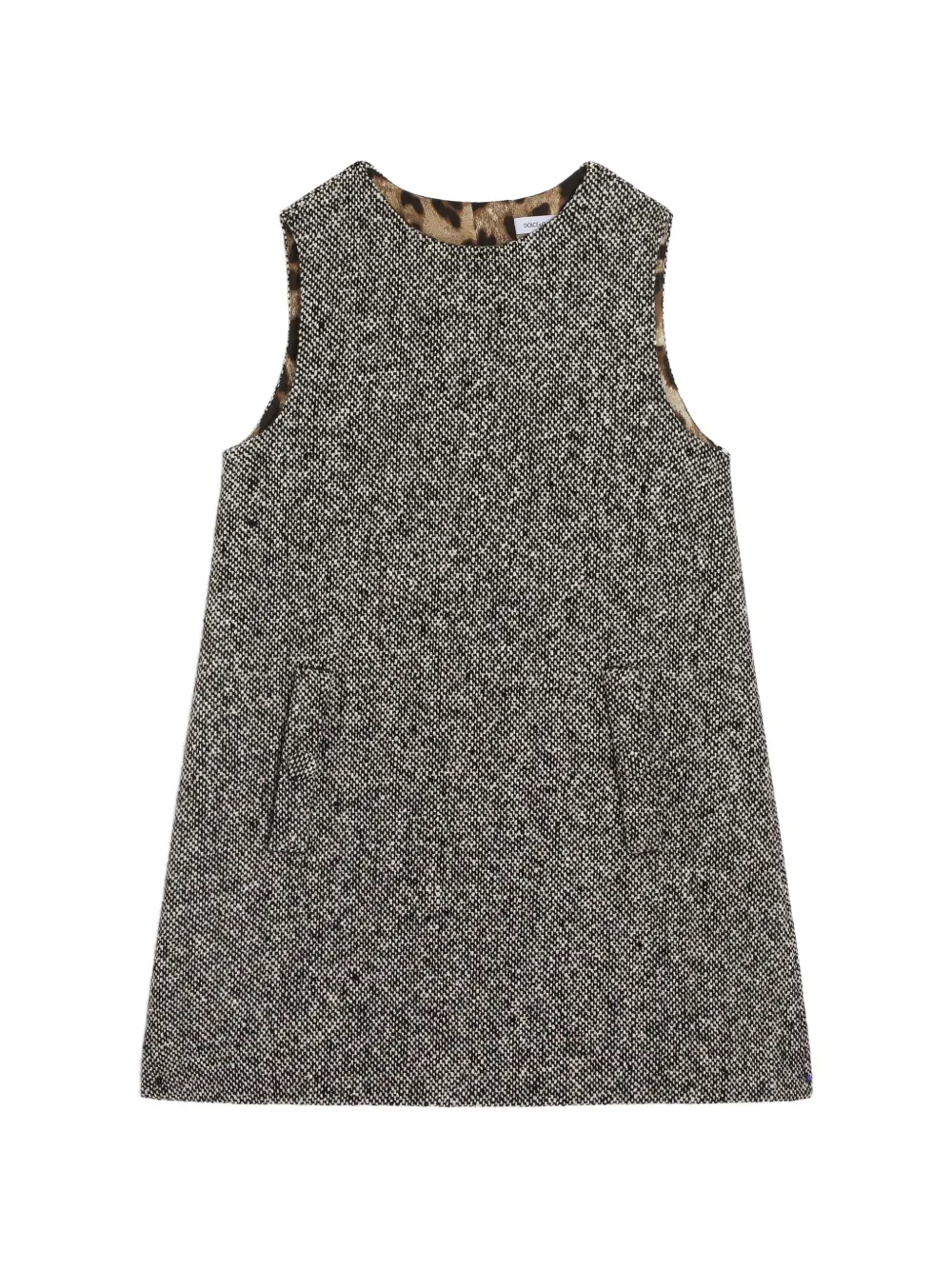 Dolce & Gabbana Kids birdseye wool blend dress - Black