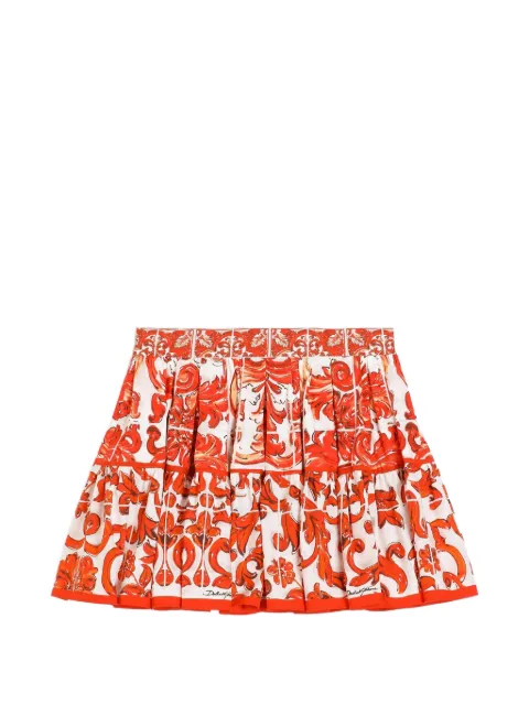 Dolce & Gabbana Kids Majolica-print poplin skirt