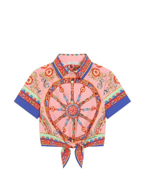 Dolce & Gabbana Kids Carretto-print poplin shirt
