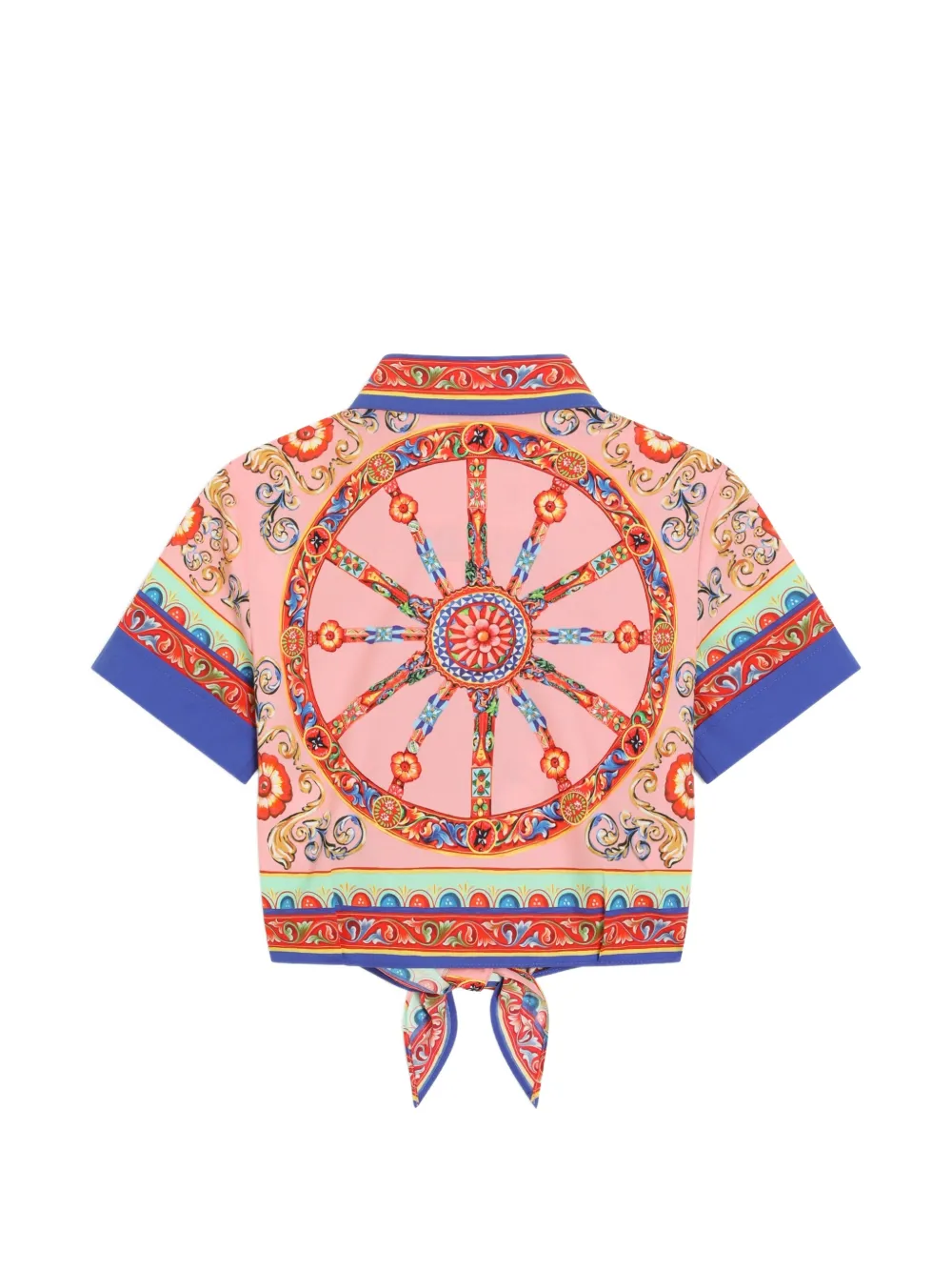 Dolce & Gabbana Kids Popeline blouse met print Roze