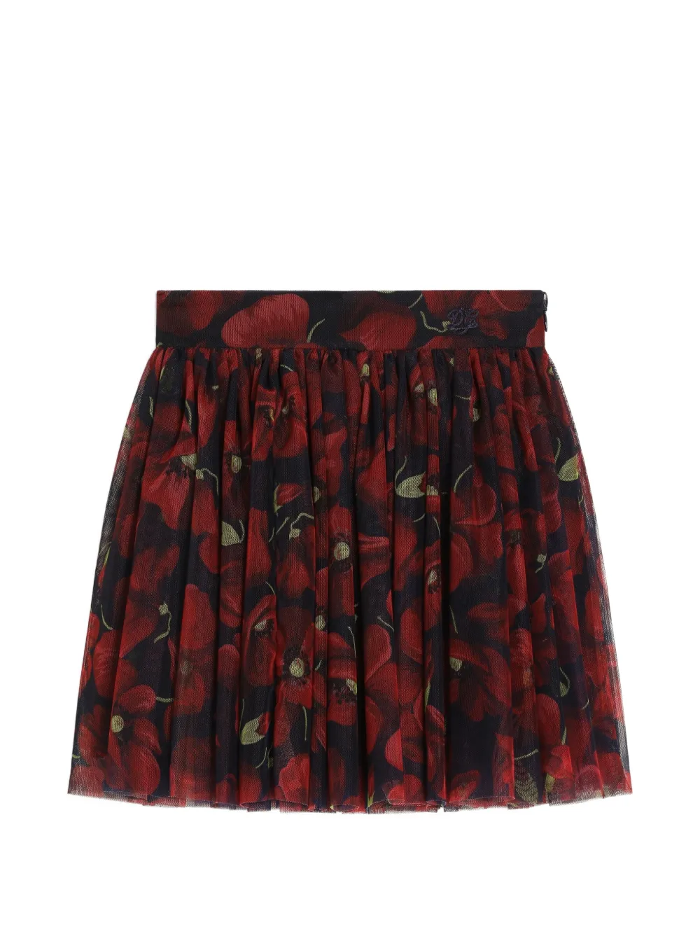 Dolce & Gabbana Kids Tulen rok met klaprozen-print Blauw