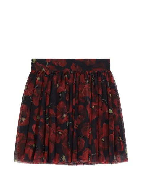 Dolce & Gabbana Kids poppy-print tulle skirt