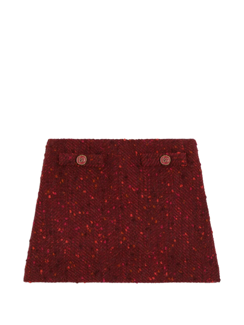 Dolce & Gabbana Kids chevron bouclé skirt - Rosso