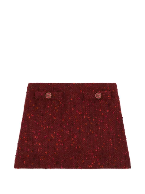 Dolce & Gabbana Kids chevron bouclé skirt