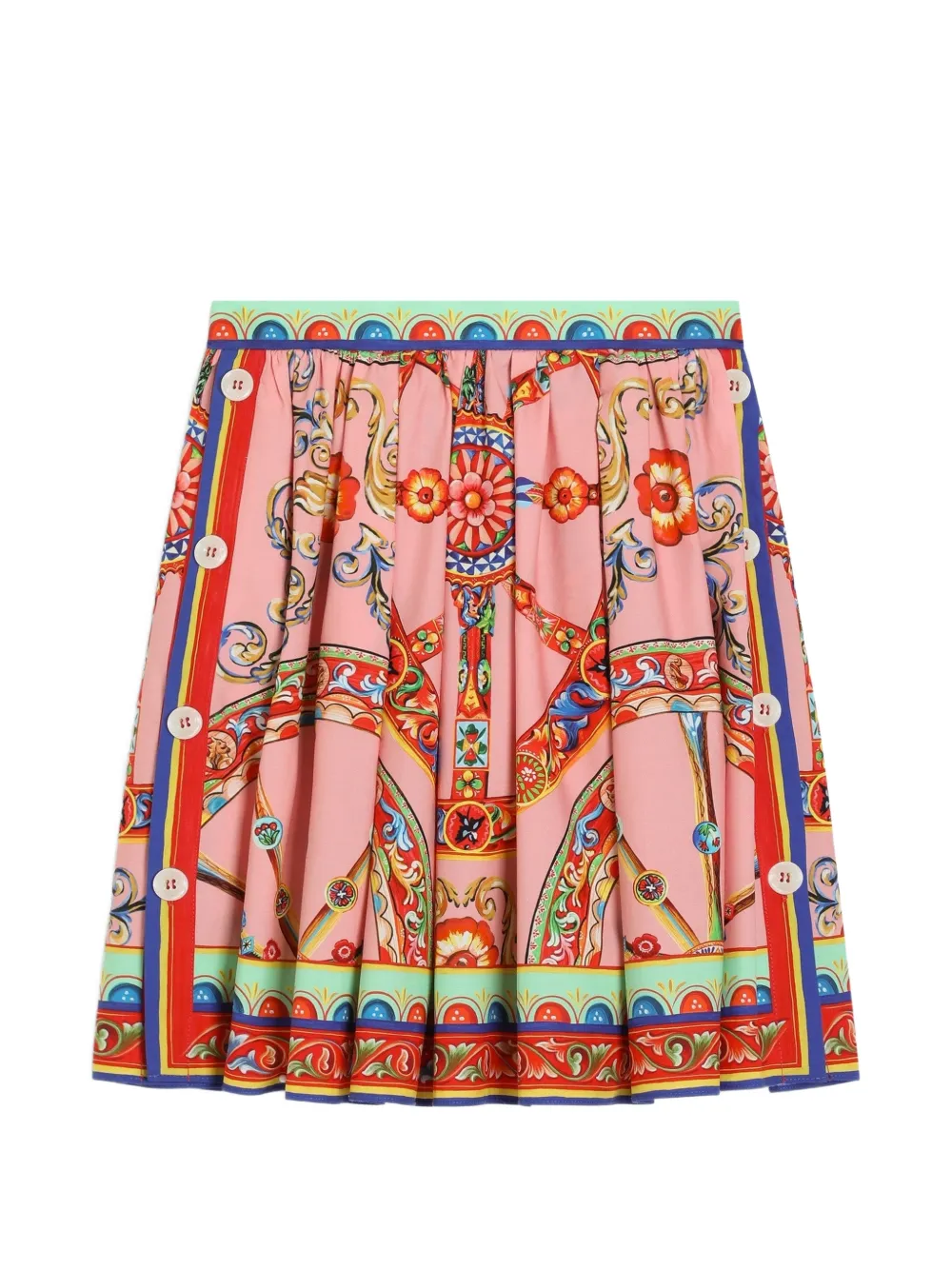 Dolce & Gabbana Kids Popeline-Rock mit Carretto-Print - Rosa