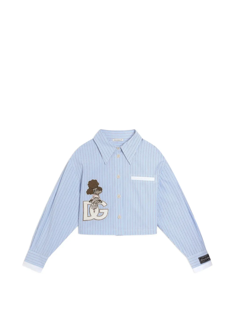 Dolce & Gabbana Kids Gestreiftes Popeline-Hemd - Blau