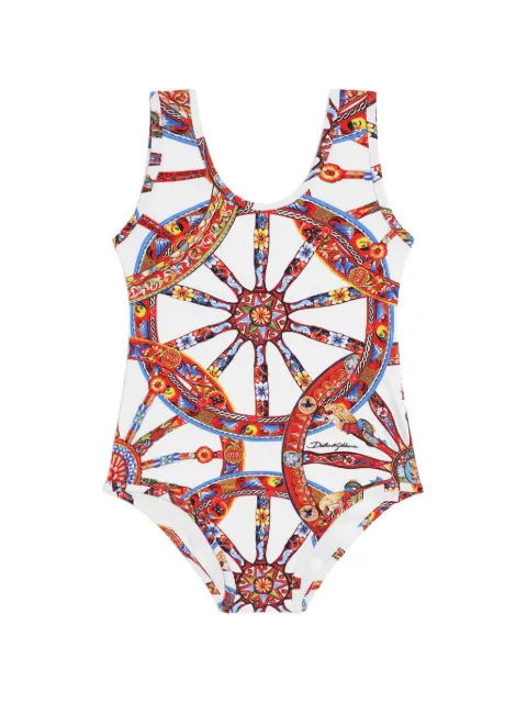 Dolce & Gabbana Kids Carretto-print one-piece swimsuit