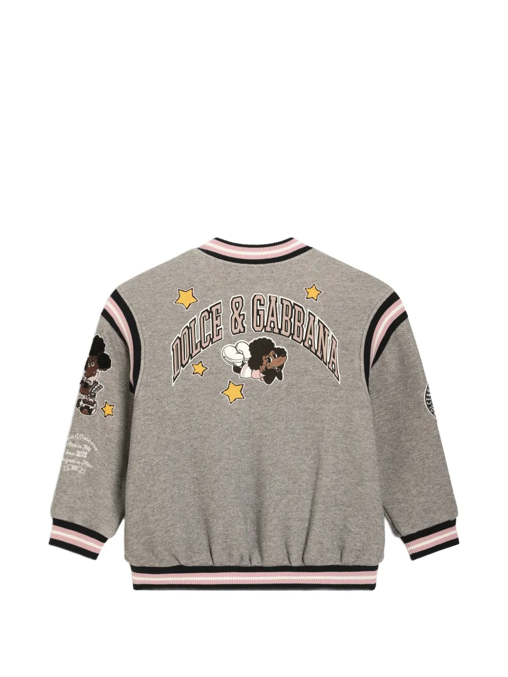 Dolce & Gabbana Kids Fleece bomberjack met patch Grijs