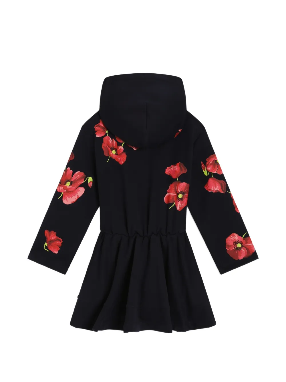 Dolce & Gabbana Kids Fleece jurk met klaprozen-print Blauw