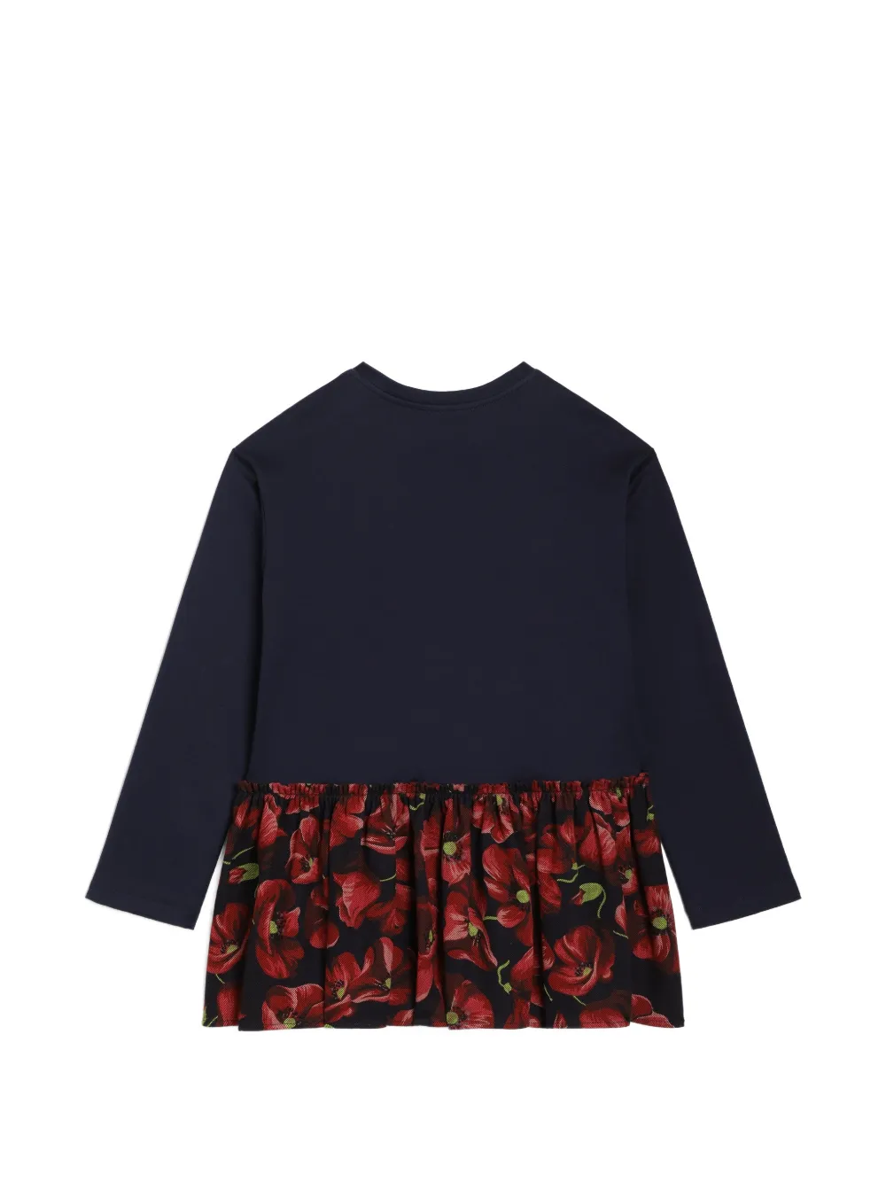 Dolce & Gabbana Kids Katoenen jurk met klaprozenprint Blauw