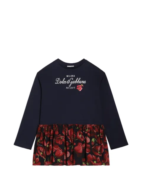 Dolce & Gabbana Kids poppy-print cotton dress