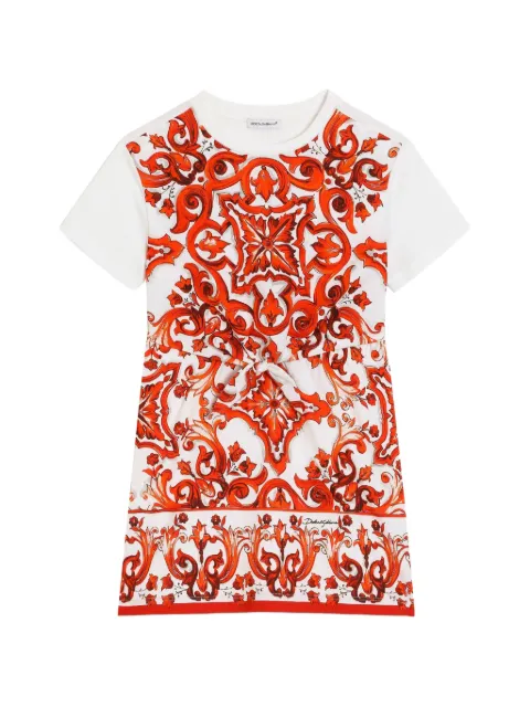 Dolce & Gabbana Kids Majolica-print jersey dress
