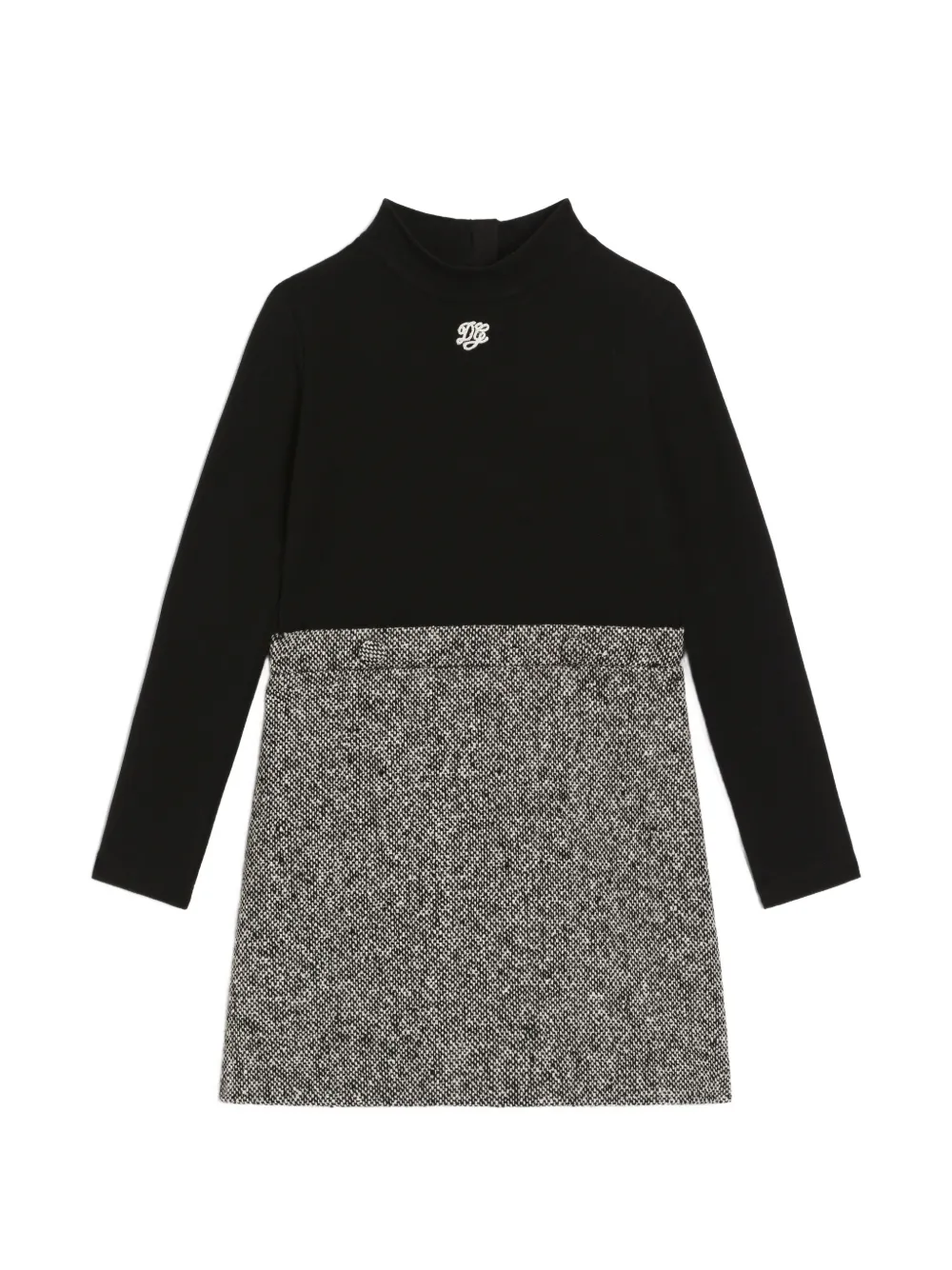 Dolce & Gabbana Kids mix material dress - Nero