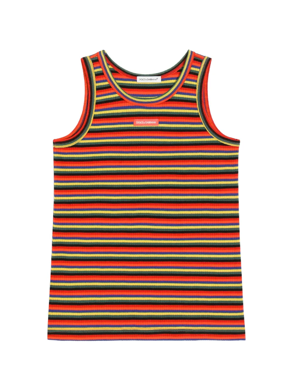 Dolce & Gabbana Kids Gestreiftes Jersey-Oberteil - Orange