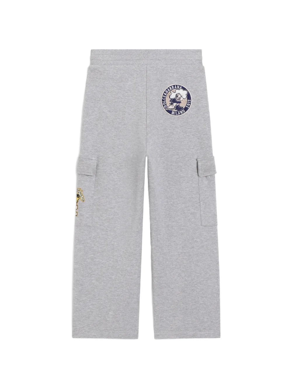 Dolce & Gabbana Kids Fleece broek met patch Grijs