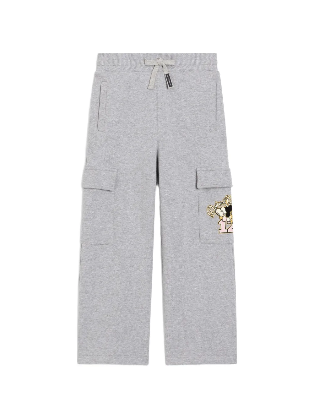 Dolce & Gabbana Kids Pantaloni in pile con applicazione - Grigio